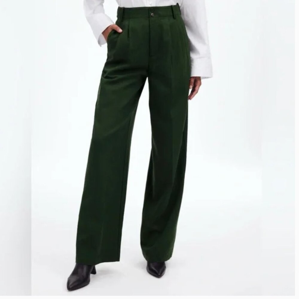 Madewell Harlow Wide-Leg Pant in Drapey Twill - Size 00